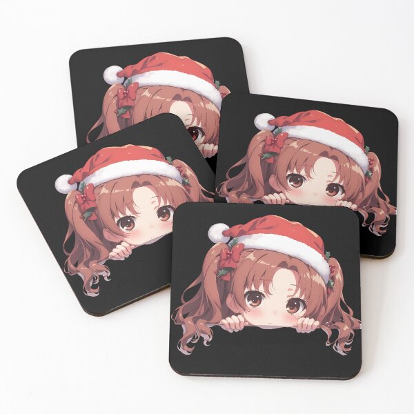 Item preview, Certain Scientific Shirai Kuroko Railgun Anime Girl Chibi Kawaii Christmas Peeker Sweet Festive Cheerful Peeking designed and sold by TorbenKuhano.