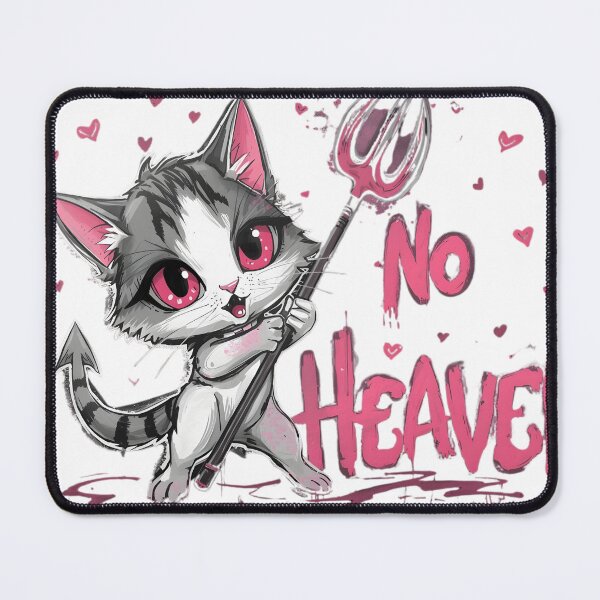 Item preview, “Cute devil cat reporting for duty ?? This ‘No Heaven’ kitty is 90% adorable, 10% chaotic energy. Perfect for anyone who looks sweet… but causes problems on purpose ??” designed and sold by No Heaven.
