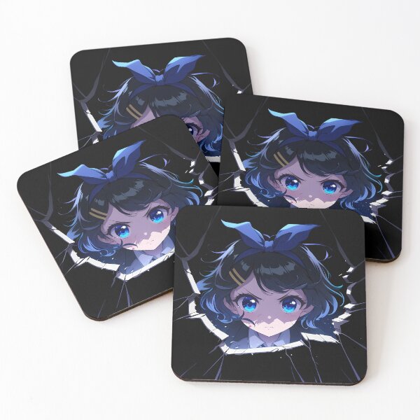 Item preview, Ruka Sarashina Rent A Girlfriend Anime Fierce Peeking Blue Bow Chibi designed and sold by TorbenKuhano.