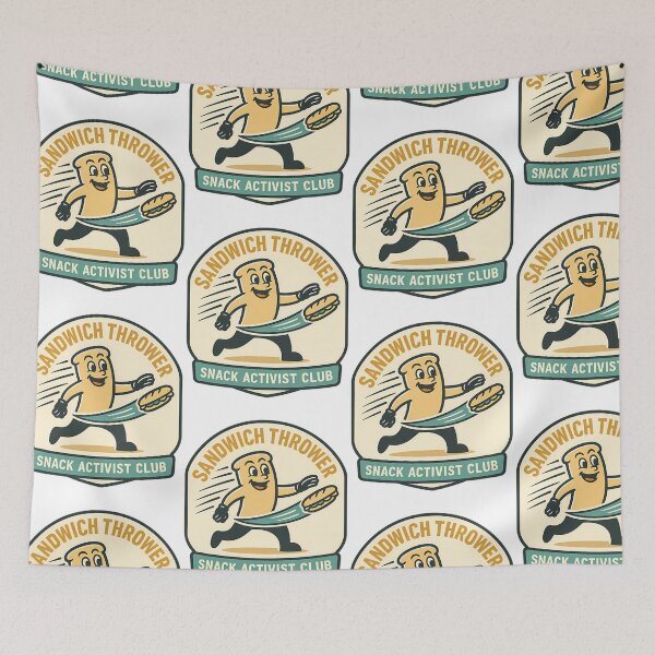 Item preview, Sandwich Thrower - Retro Protest Poster Parody designed and sold by auna-quade.