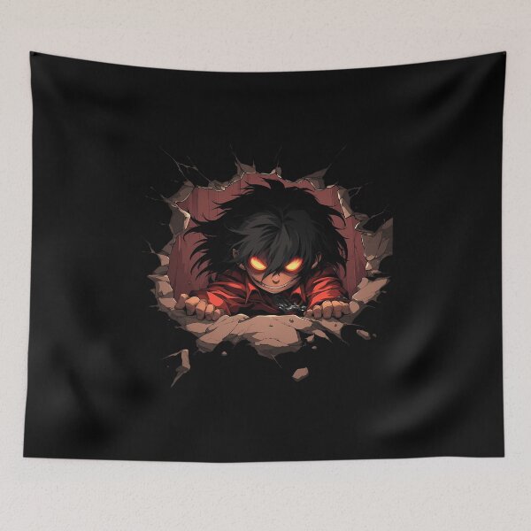 Item preview, Alucard Hellsing Anime Sinister Peeking Through Red Wall designed and sold by TorbenKuhano.