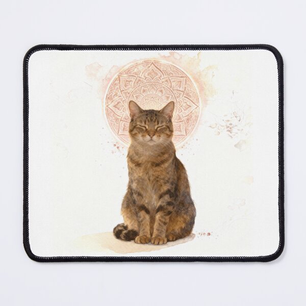 Item preview, Rose-Gold Serenity – The Peaceful Cat designed and sold by BlackGoldenCats.