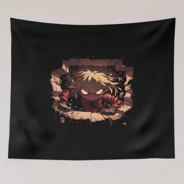 Item preview, Seras Victoria Hellsing Anime Grinning Peeking Through Stone Wall designed and sold by TorbenKuhano.