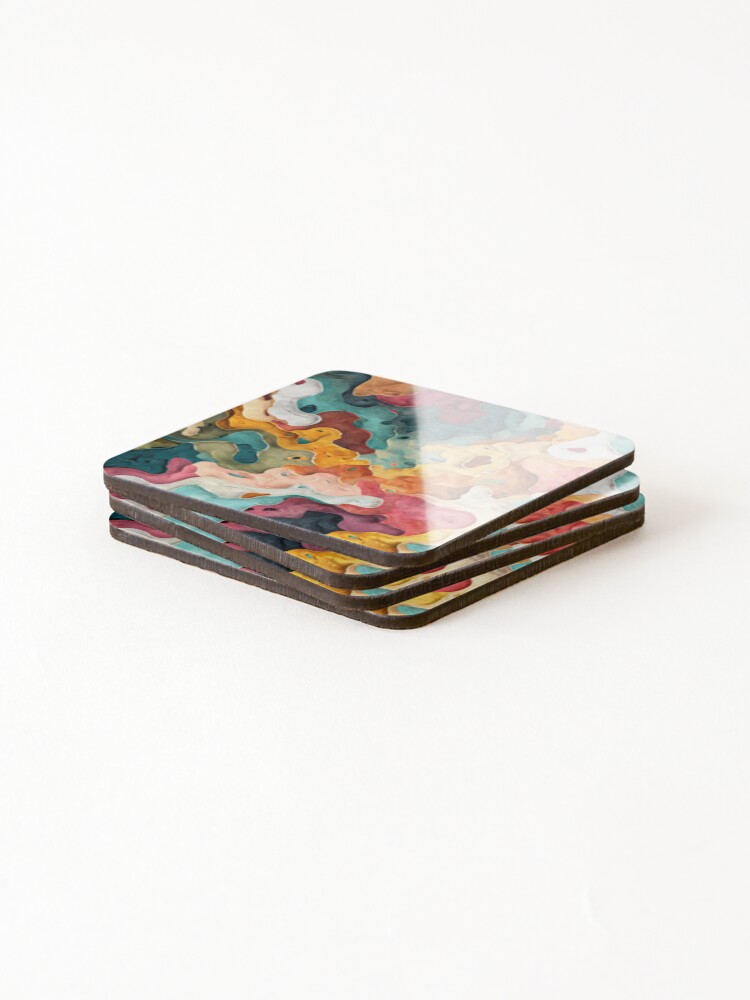 Thumbnail 4 of 5, Coasters (Set of 4), Abstract colorfull pattern designed and sold by SmileshareShop.