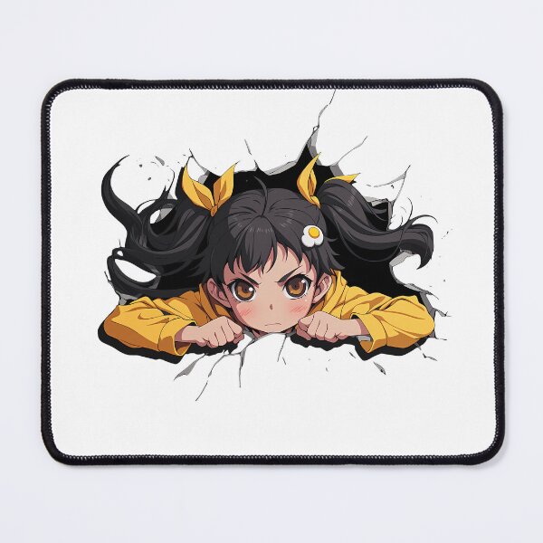 Item preview, Karen Araragi Bakemonogatari Peeking Punch Stance Yellow Hoodie Bold Orange Eyes Anime designed and sold by TorbenKuhano.