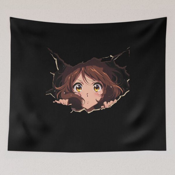 Item preview, Kumiko Oumae Sound Euphonium Hibike Euphonium Peeking Wall Crack Curious Eyes Anime designed and sold by TorbenKuhano.