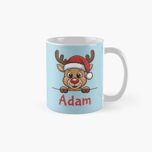 Artikelvorschau, Niedliche Weihnachtsrentier-Grafik mit Weihnachtsmannmütze | Personalisierte Geschenkidee für Weihnachten entworfen und verkauft von 89BLACK.