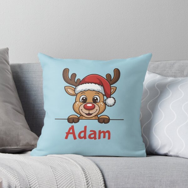 Item preview, Adam Cute Christmas Reindeer Graphic with Santa Hat | Personalized Holiday Gift Idea designed and sold by 89BLACK.
