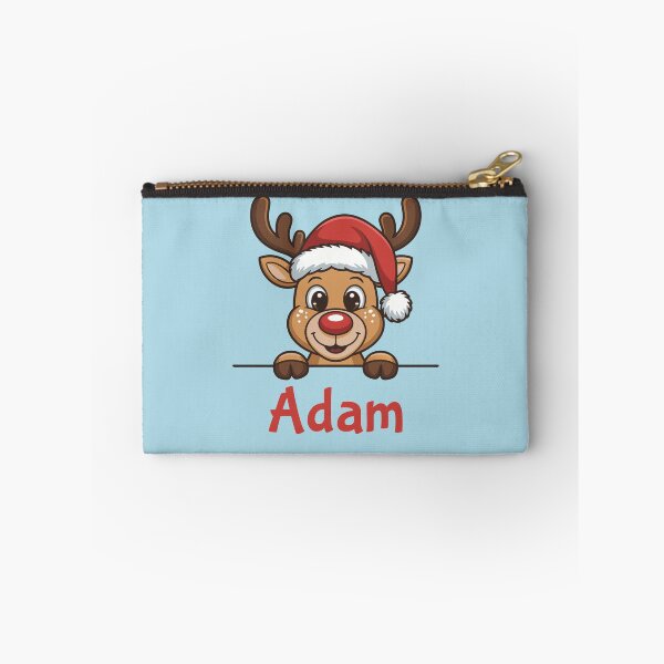 Item preview, Adam Cute Christmas Reindeer Graphic with Santa Hat | Personalized Holiday Gift Idea designed and sold by 89BLACK.