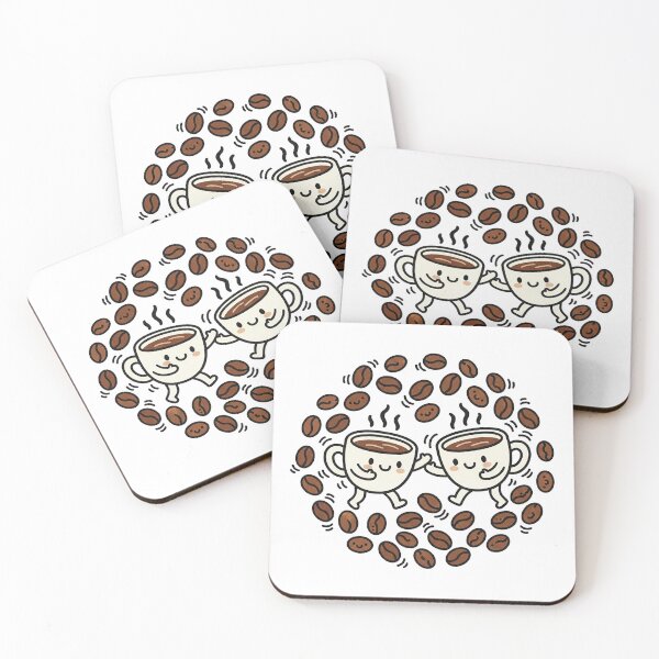 Item preview, Cheerful Dancing Kawaii Coffee Cups Circle designed and sold by zzz888.