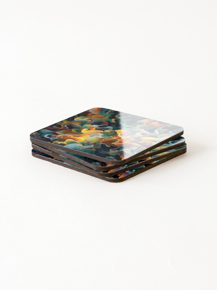 Thumbnail 4 of 5, Coasters (Set of 4), Abstract pattern algae world designed and sold by SmileshareShop.