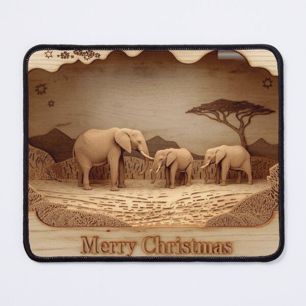 Item preview, Layered Wood Elephant Diorama – Identity Warmth Christmas designed and sold by SavannaStrikes.