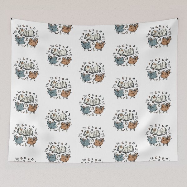 Item preview, Happy Dancing Books with Musical Notes and Letters designed and sold by zzz888.