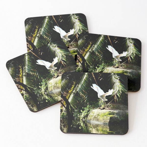 Item preview, White crane in the primeval forest – taking flight / Swiss Artwork Photography designed and sold by Raphael Wolf.