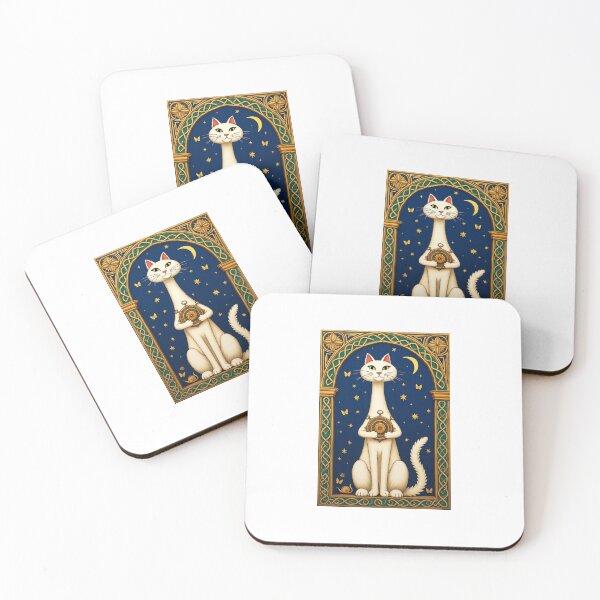 Item preview, Cream Cat Astrolabe Medieval Manuscript Art designed and sold by PictorialWhimsy.