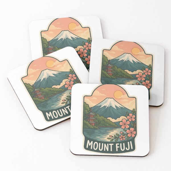 Item preview, Mount Fuji Lakeside Sunset with Cherry Blossoms designed and sold by Aryabek.