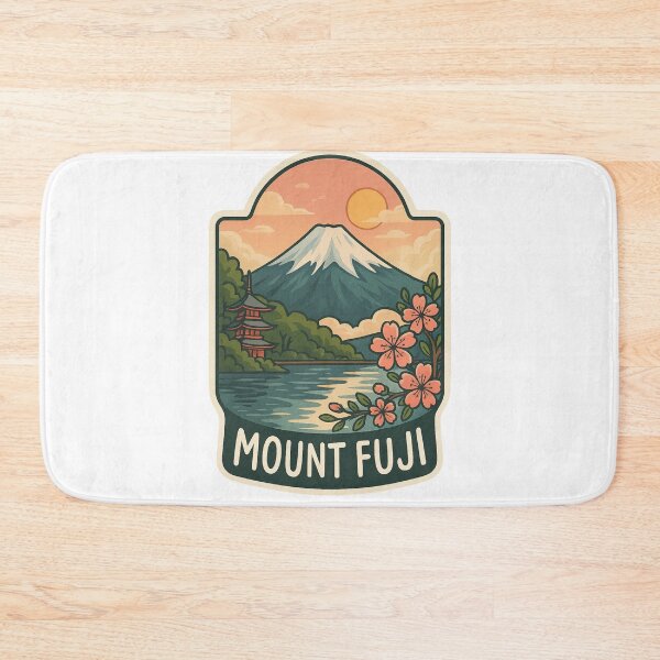 Item preview, Mount Fuji Lakeside Sunset with Cherry Blossoms designed and sold by Aryabek.