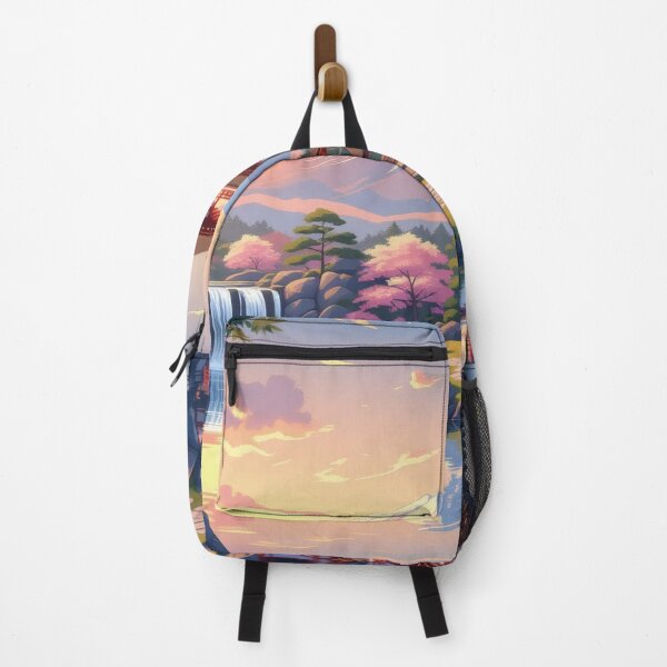Item preview, Anime Japanese Garden with Temple – Peaceful Landscape designed and sold by Salimgor Hangaround Music.