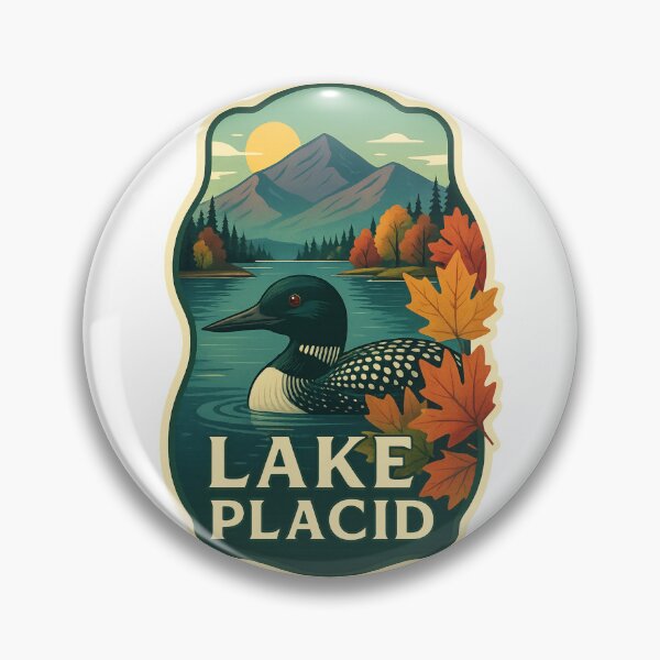 Item preview, Lake Placid with Loon and Adirondack Mountains designed and sold by Aryabek.