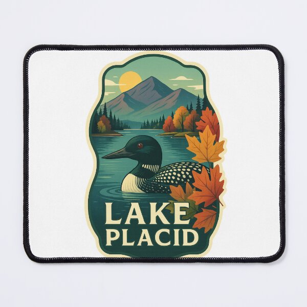 Item preview, Lake Placid with Loon and Adirondack Mountains designed and sold by Aryabek.