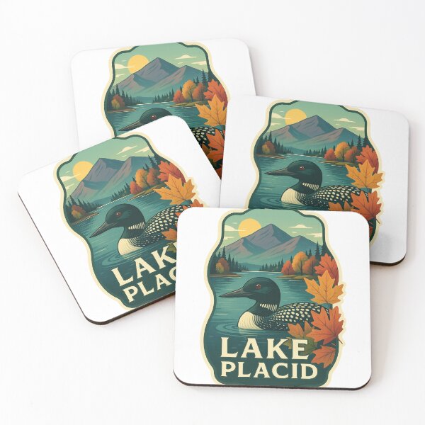 Item preview, Lake Placid with Loon and Adirondack Mountains designed and sold by Aryabek.