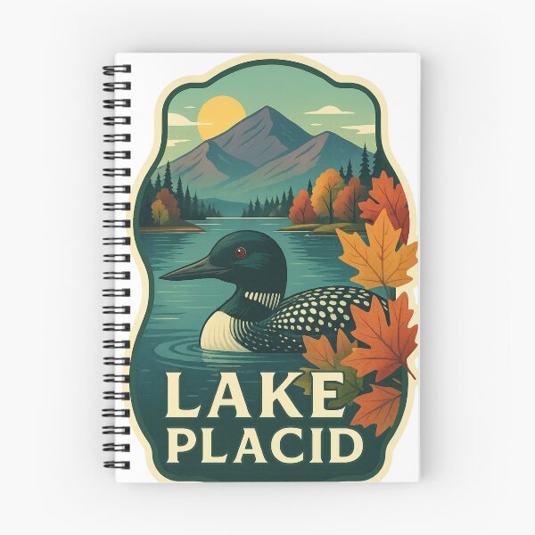 Item preview, Lake Placid with Loon and Adirondack Mountains designed and sold by Aryabek.