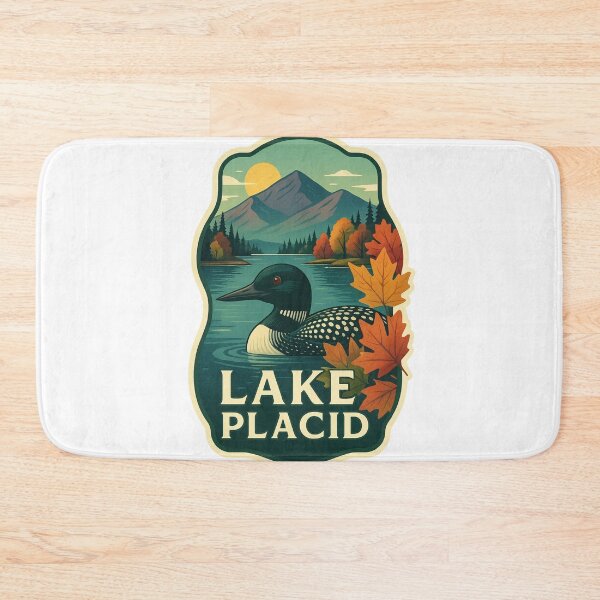 Item preview, Lake Placid with Loon and Adirondack Mountains designed and sold by Aryabek.