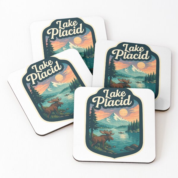 Item preview, Lake Placid Sunset with Moose and Adirondacks designed and sold by Aryabek.