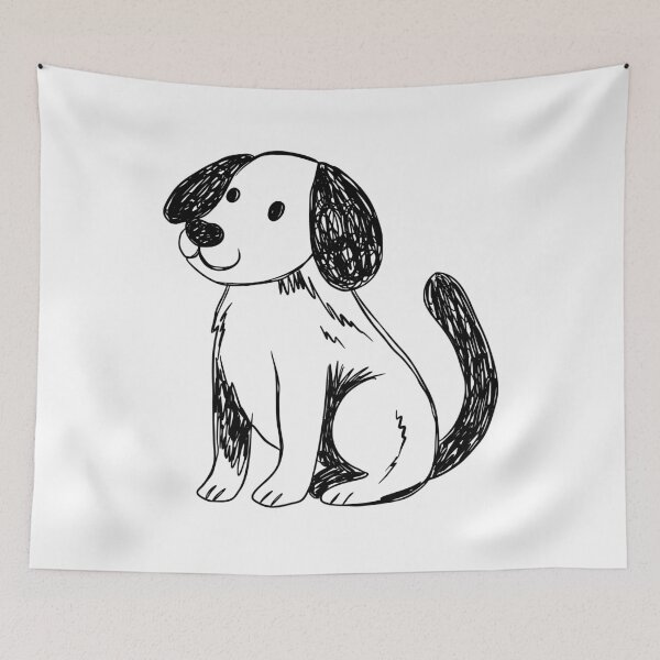 Item preview, Simple Doodle Dog Sketch - Minimalist Pet Art designed and sold by EverBranz-stor.