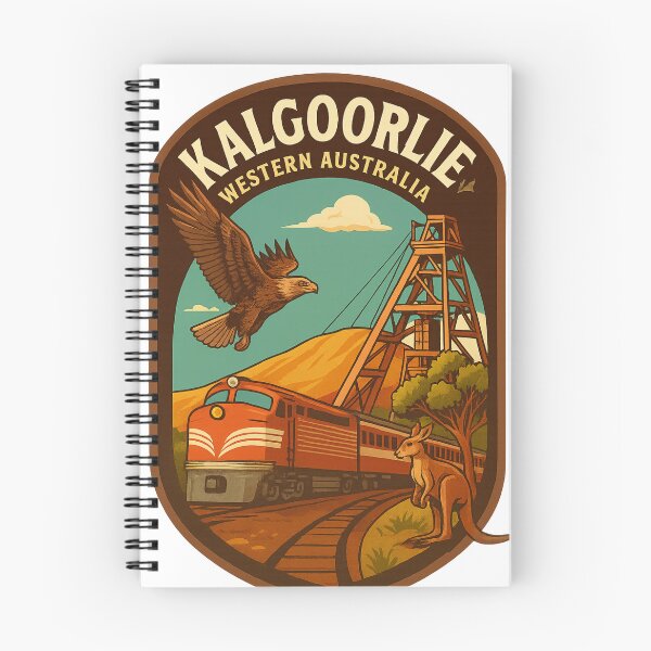 Item preview, Kalgoorlie Railway, Headframe, and Outback Wildlife designed and sold by Aryabek.