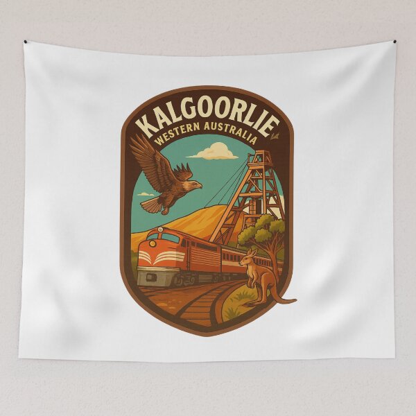 Item preview, Kalgoorlie Railway, Headframe, and Outback Wildlife designed and sold by Aryabek.