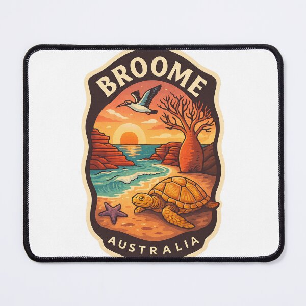 Item preview, Broome Sunset with Sea Turtle and Baobab Tree designed and sold by Aryabek.