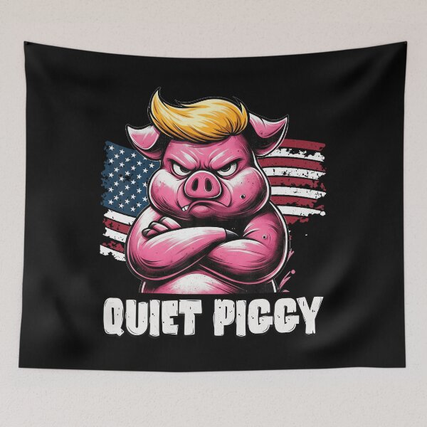 Item preview, Quiet, Quiet Piggy T-Shirt, Funny Pig Illustration Tee designed and sold by HayleePacoch.
