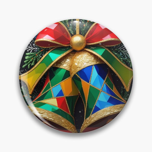 Item preview, Colorful Geometric Christmas Bell on Black Background designed and sold by BankMano.
