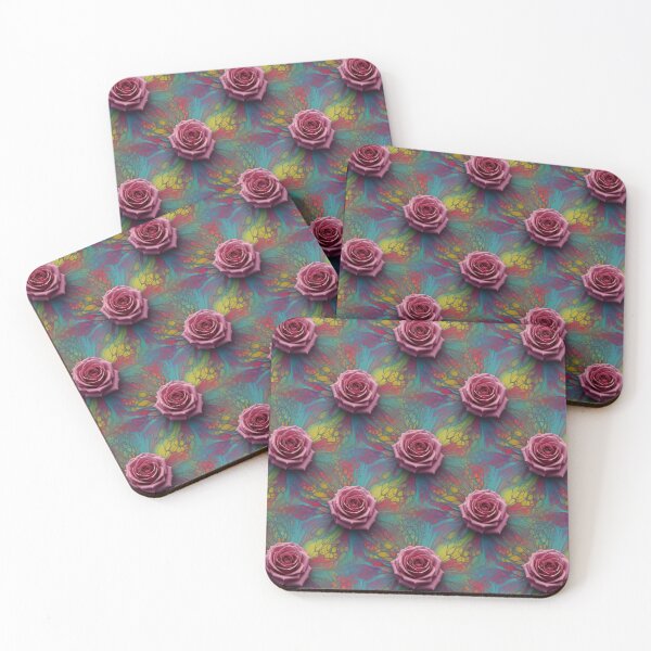 Item preview, Pink Rose on Liquid Rainbow Background designed and sold by AnnArtshock.