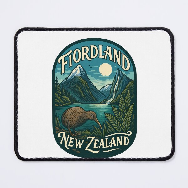 Item preview, Fiordland Kiwi and Waterfall in New Zealand South Island designed and sold by Aryabek.