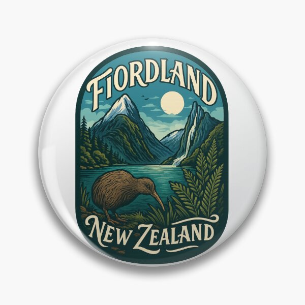 Item preview, Fiordland Kiwi and Waterfall in New Zealand South Island designed and sold by Aryabek.