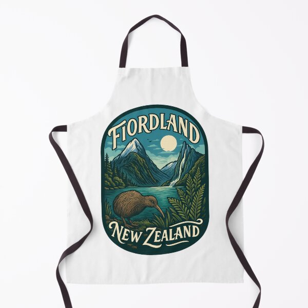 Item preview, Fiordland Kiwi and Waterfall in New Zealand South Island designed and sold by Aryabek.