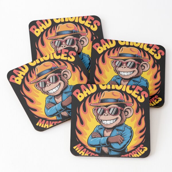 Item preview, Cool Monkey Bad Choices Make Good Stories designed and sold by TorjeARTStore.