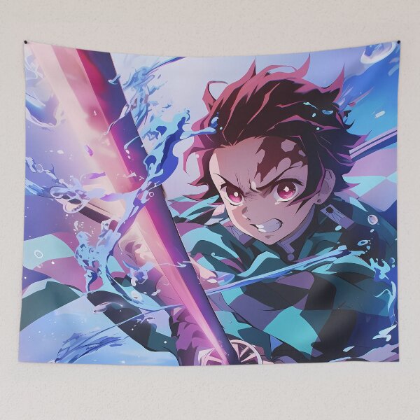 Item preview, Tanjiro Kamado Demon Slayer Anime Water Breathing Sword Action designed and sold by TorbenKuhano.