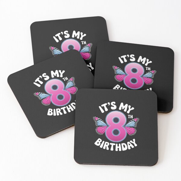 Item preview, 8th Birthday Girl 8 years Butterflies and Number 8 designed and sold by GaryPacheco6.