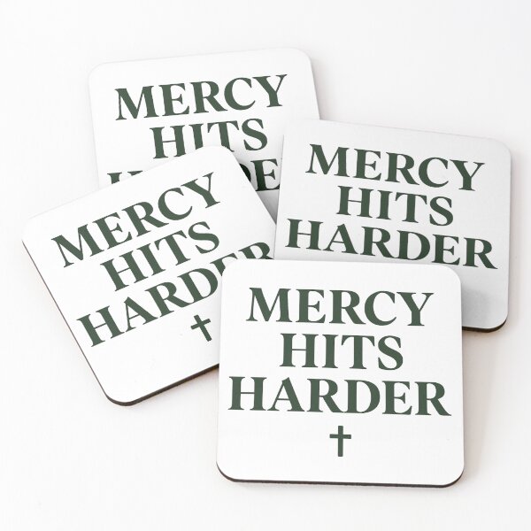 Item preview, Mercy Hits Harder – Bold Christian Quote Sticker designed and sold by astersgraphics.