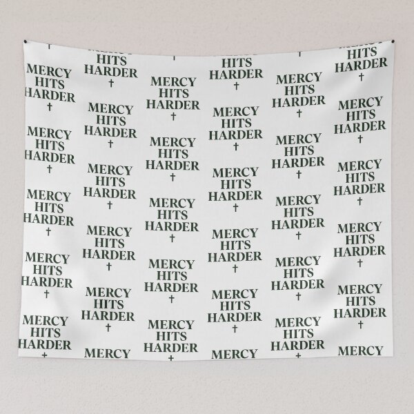 Item preview, Mercy Hits Harder – Bold Christian Quote Sticker designed and sold by astersgraphics.