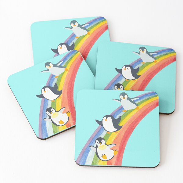 Item preview, Penguin Rainbow Slide – Cute Happy Penguin Art designed and sold by TheBeeKindSpace.