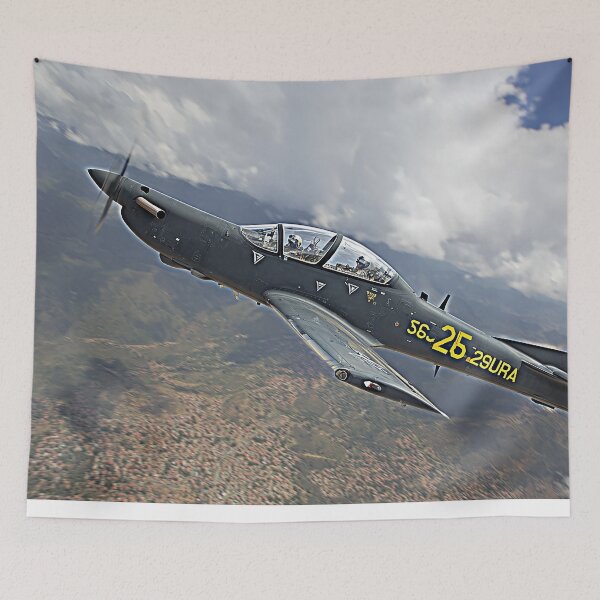 Item preview, A29 Super Tucano High Above Open Countryside during Training designed and sold by Skyframe Aviation.
