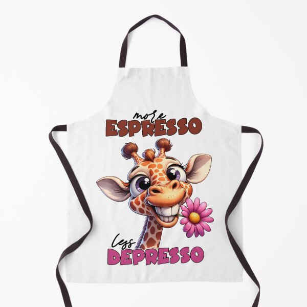 Item preview, More Espresso Less Depresso Coffee Pun, Funny Giraffe designed and sold by FunnyTeeByMe.