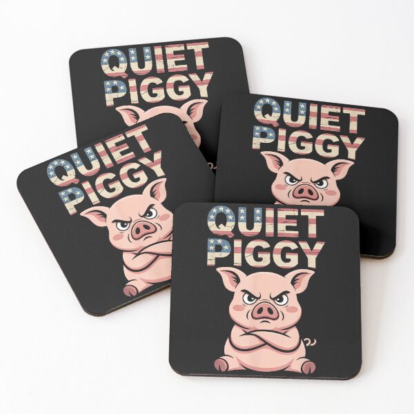 Item preview, Quiet Piggy, Funny Quiet Piggy Trending design designed and sold by RosellaBalistre.