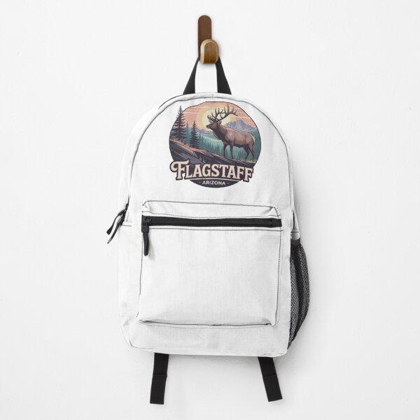 Item preview, Flagstaff Arizona Elk Badge - Vintage Mountain Sunset Wildlife Illustration designed and sold by CircinusStore.