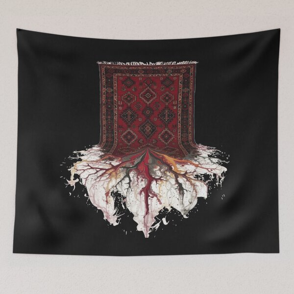 Item preview, Rooted Moroccan Rug: Abstract Berber Carpet Tree of Life Wall Art designed and sold by designwiss.