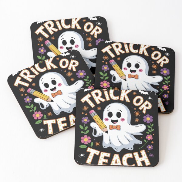 Item preview, Trick Or Teach Groovy Teacher Halloween Floral Ghost designed and sold by MyzoToyota.